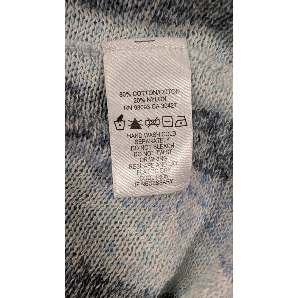Nic+Zoe Womens XXL Blue Striped Full Zip Hooded Cotton Blend Sweater NWT - Picture 8 of 8